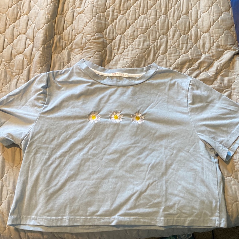 Light Blue cropped T-Shirt XLG